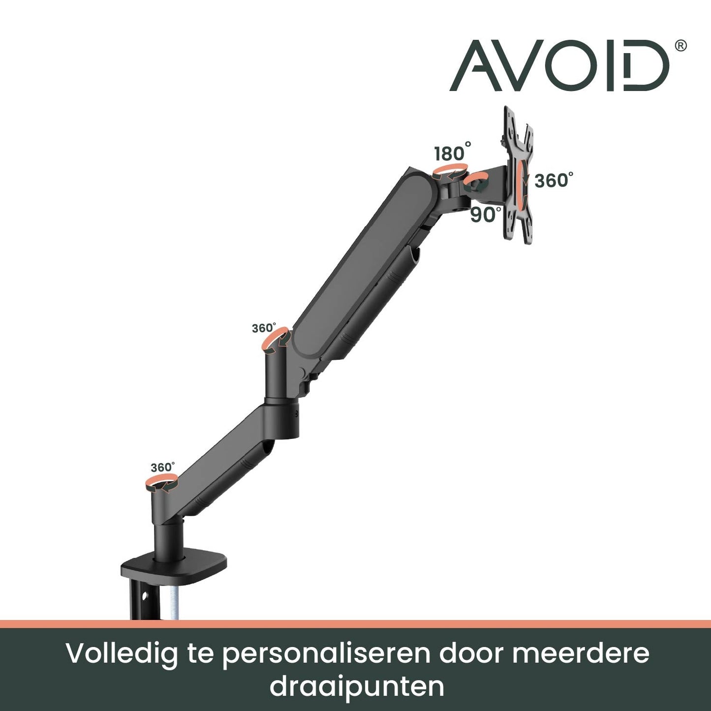 AVOID® - Çift Monitör Kolu Gasveer ile Buluştu – 13"-32" için Geschikt | VESA 75x75 ve 100x100