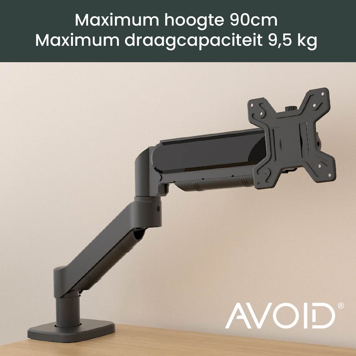 AVOID® - Verstelbare Monitör Kolu Gasveer ile Buluştu – 13"-32" için Geschikt | VESA 75x75 ve 100x100