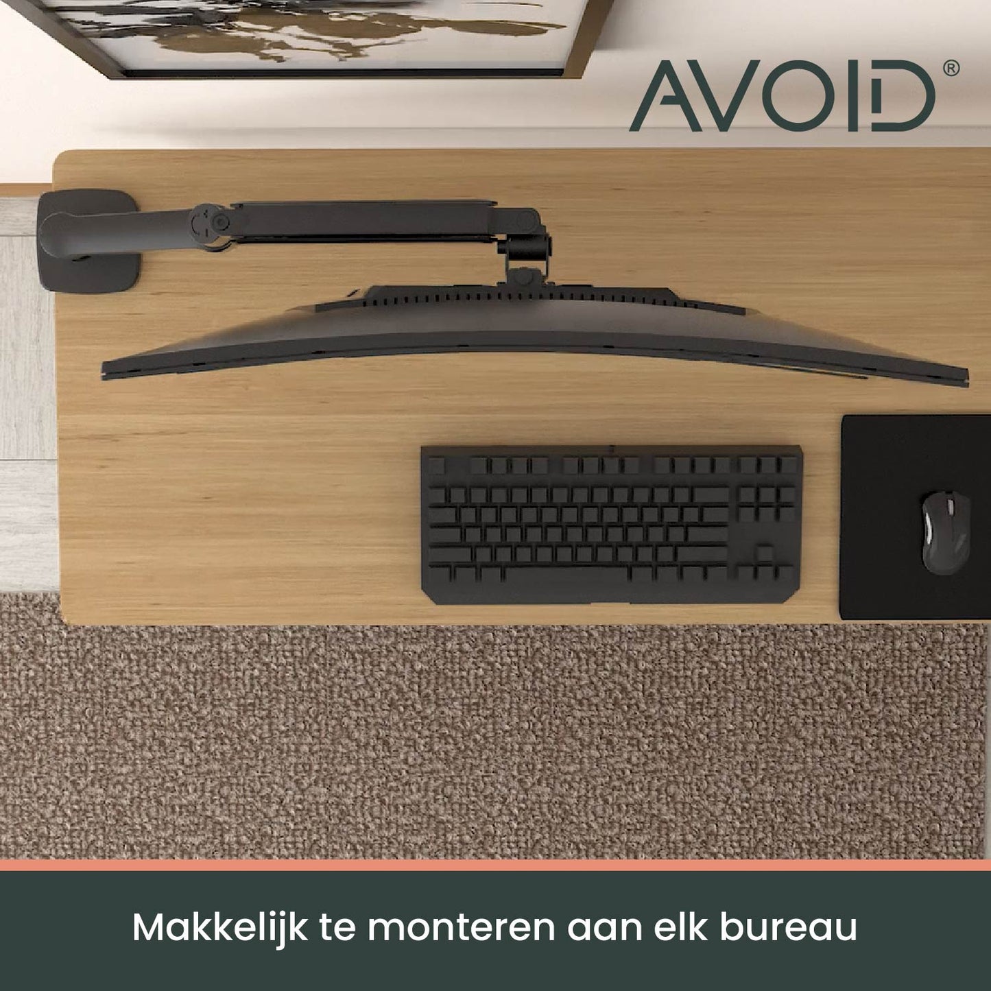 AVOID® - Verstelbare Monitör Kolu Gasveer ile Buluştu – 13"-32" için Geschikt | VESA 75x75 ve 100x100