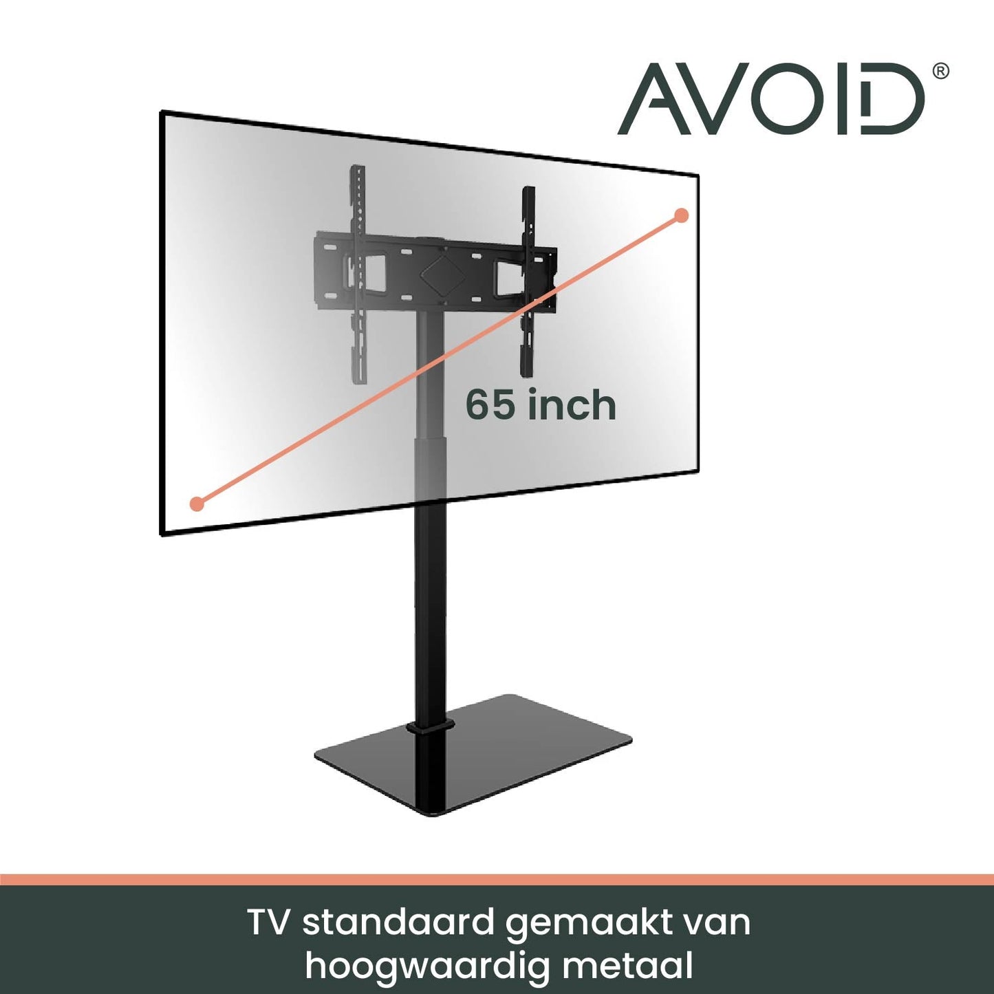 AVOID® - Zwarte Tv Standı Verstelbare Hoogte ile buluştu – Geschikt voor 32"-60" | VESA 600x400 | FSH11-D