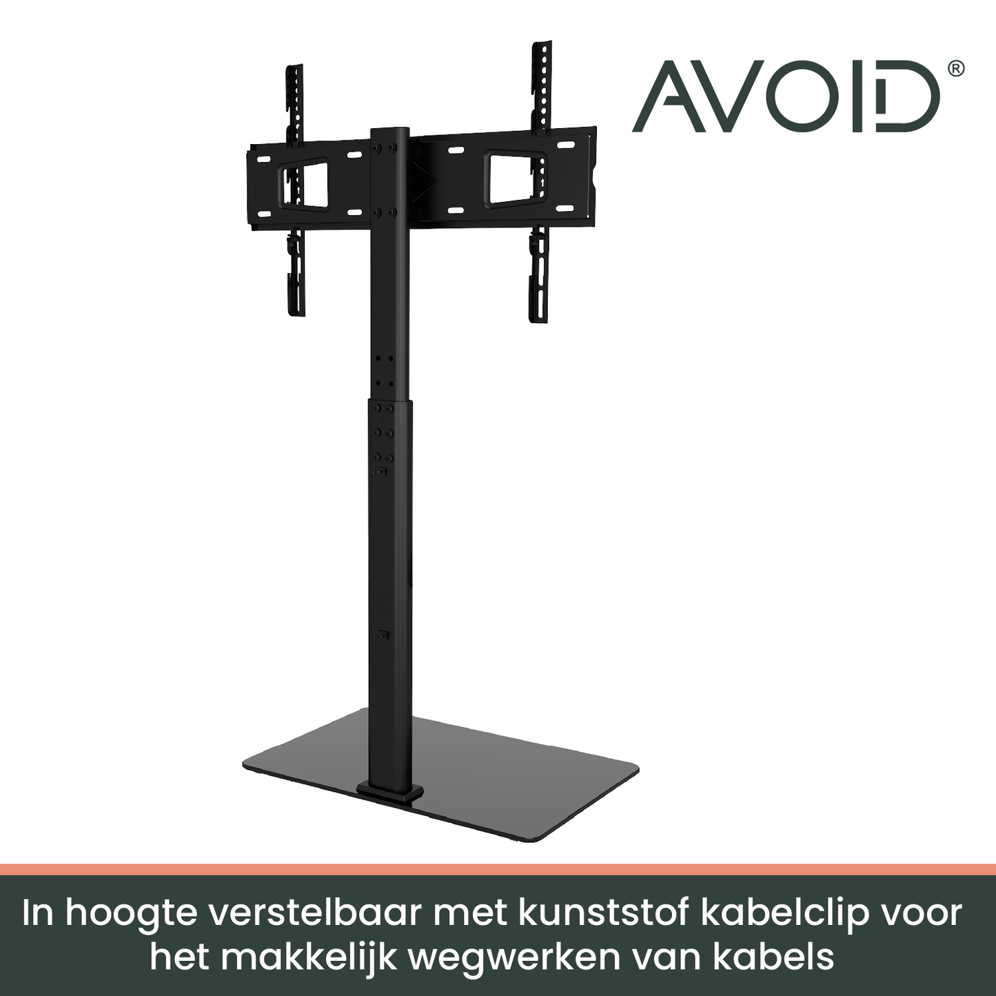 AVOID® - Zwarte Tv Standı Verstelbare Hoogte ile buluştu – Geschikt voor 32"-60" | VESA 600x400 | FSH11-D