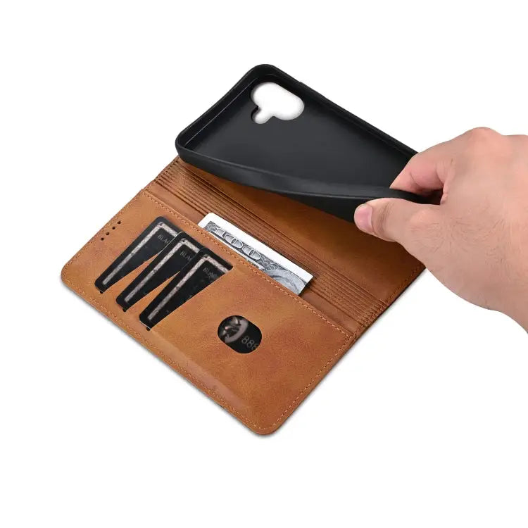 AZNS Magnetische kalfstextuur flip leren telefoonhoesje