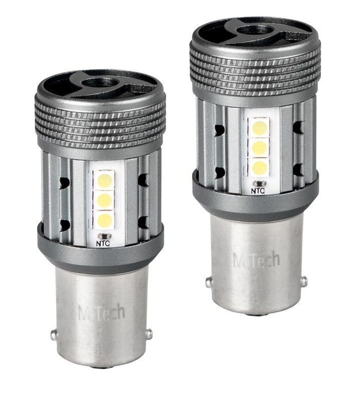 BA15S - 1156 - autolampenset 2 stuks - 6500K | P21W 7506 - 2x 12-SMD-LED | geforceerde koeling - CANBUS 12V & 24V DC