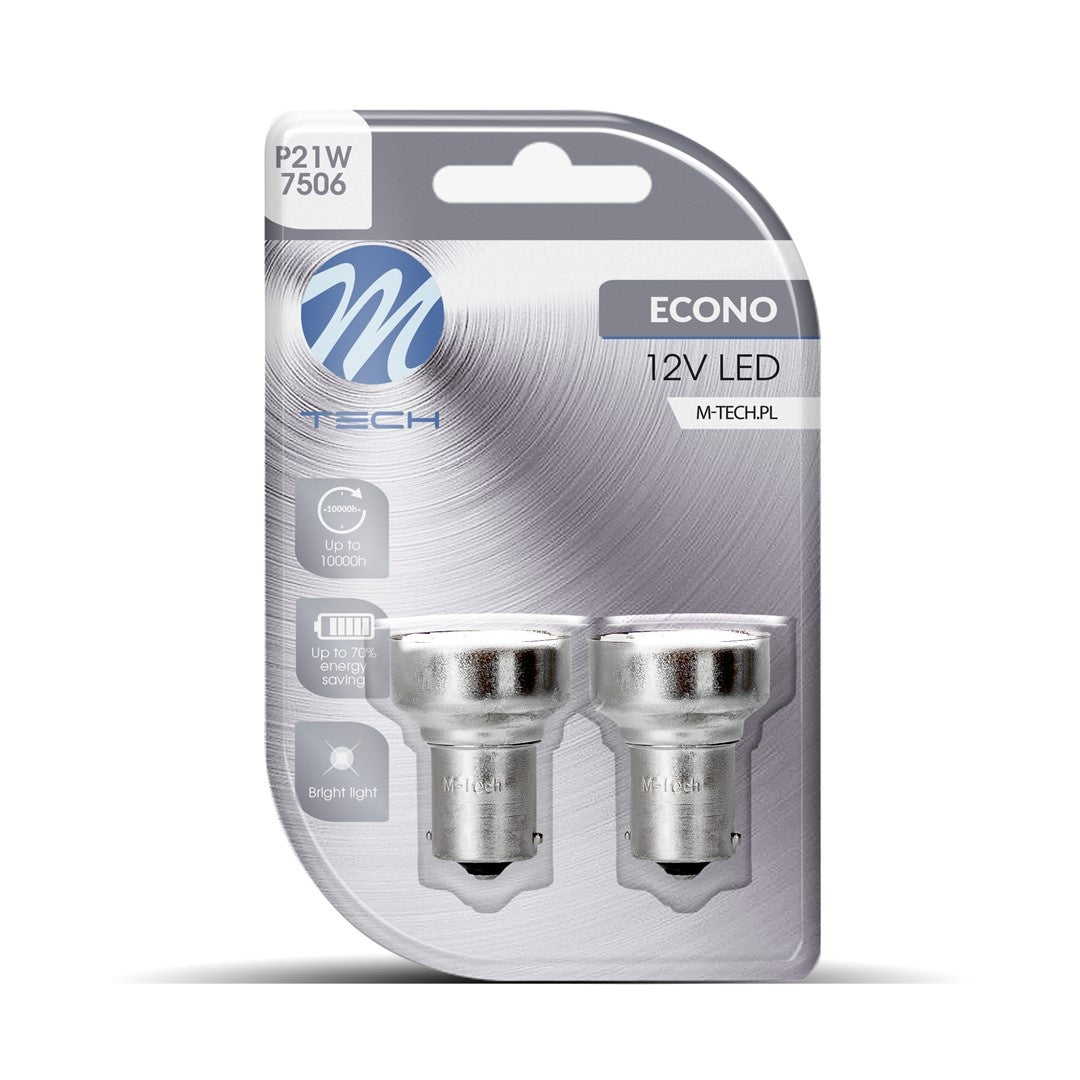 BA15S - 1156 - autolampset - wit | R5W - R10W - P21W - 7506 - 2x 19-SMD LED | 12V DC