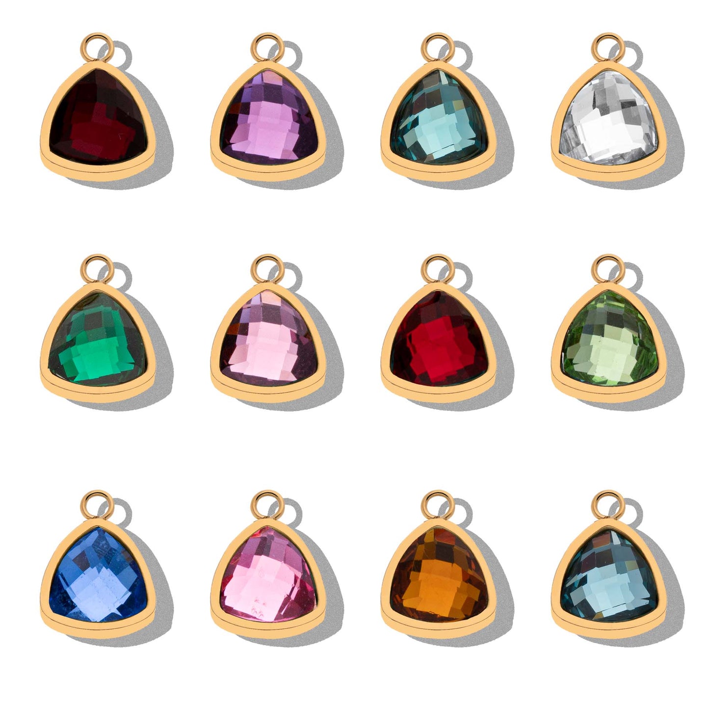 Letter- en geboortesteenketting van goud