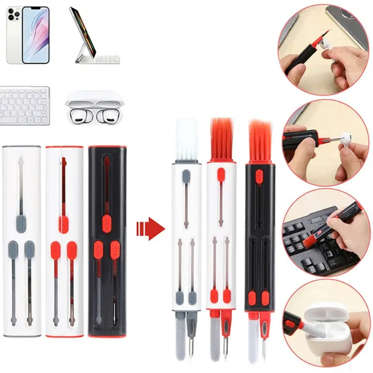 Bluetooth Headphones Earbuds Cleaning Pen, White and Red, White Gray, Black and Red