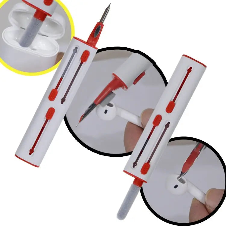 Bluetooth Headphones Earbuds Cleaning Pen, White and Red, White Gray, Black and Red