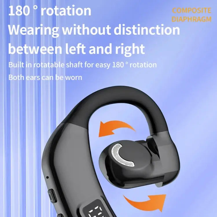 Bluetooth Headset Digital Display Hanging Ear OWS Stereo Sports Earbuds, X30 Black, X30 White, X30 Orange