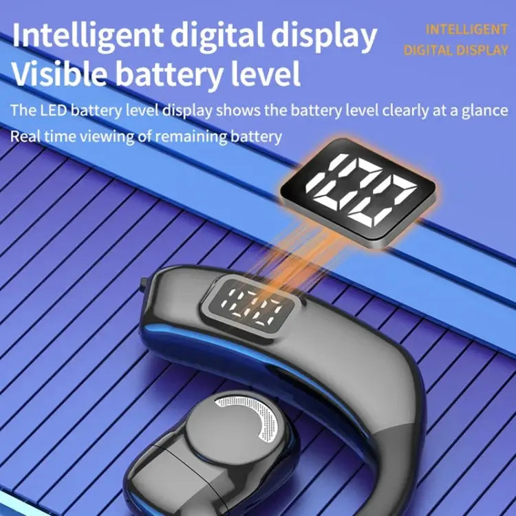 Bluetooth Headset Digital Display Hanging Ear OWS Stereo Sports Earbuds, X30 Black, X30 White, X30 Orange