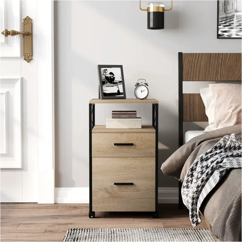 BukkitBow - Archiefkast / Rolcontainer - 2 Lades - Open Vak - met Wielen - Voor A4/Letter Mappen