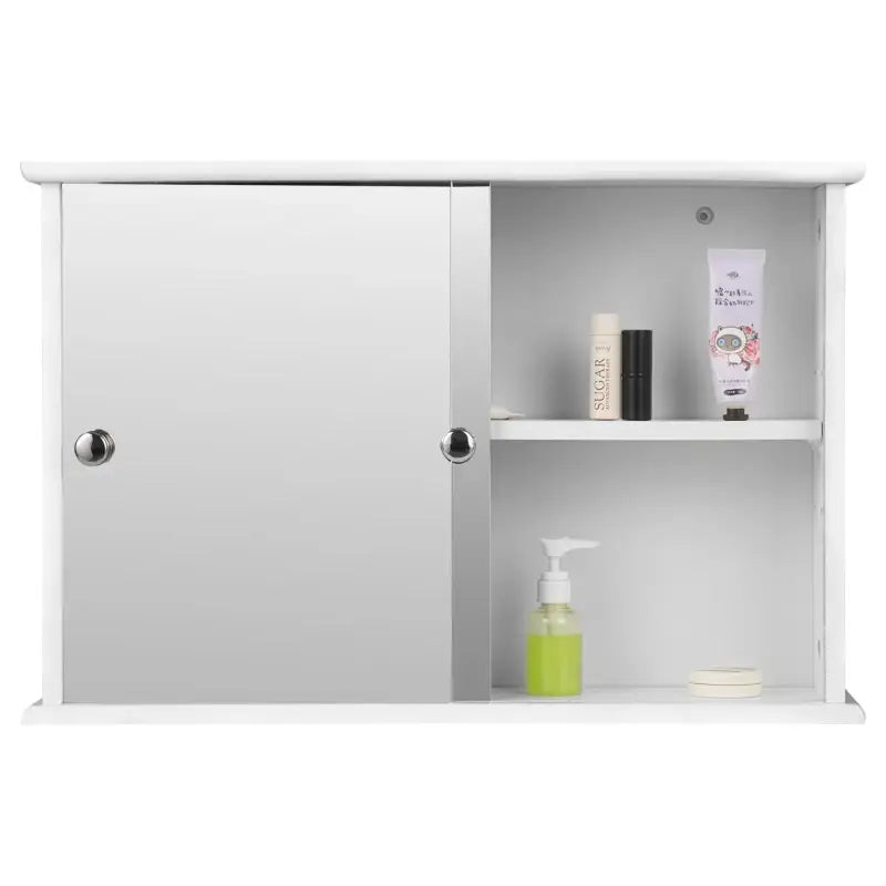 BukkitBow - Badkamermeubel met Spiegel - met Verstelbare Plank - met Schuifdeur - Waterbestendig en Eenvoudig te Reinigen - 55x14x36 cm