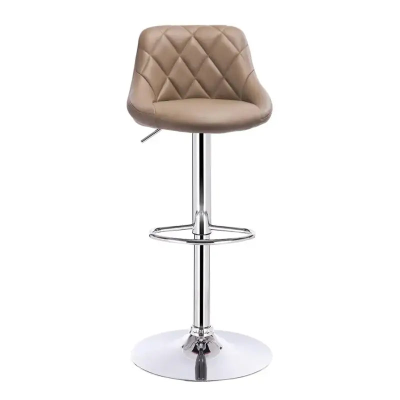 BukkitBow - Barkruk - Chroomstaal - Fluweel van Kunstleer - Verstelbaar - Draaibaar en met Voetensteun