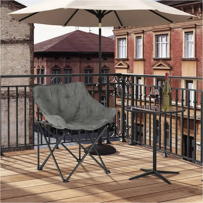 BukkitBow - Campingstoel - Opvouwbaar - Gewatteerde Visstoel - Kunstsuède - Oxford Stof - met Draagbare Opberghoes