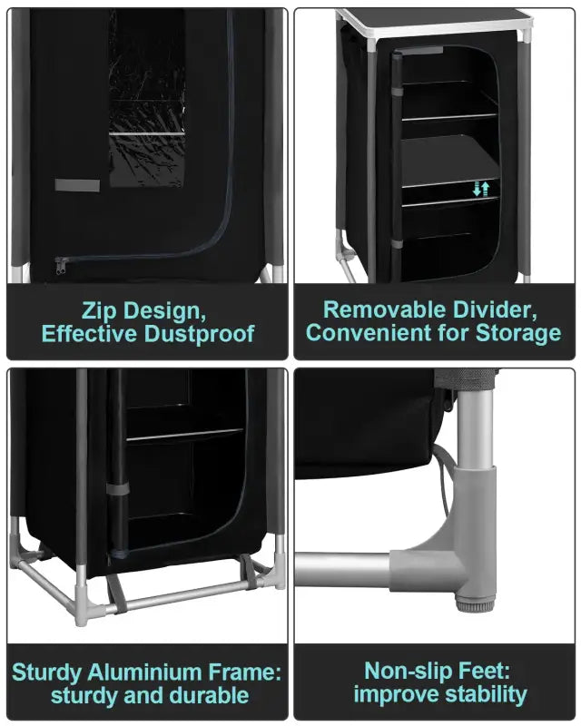 BukkitBow - Campingtafel - Oxford Doek en Aluminium - Met Opbergruimte - Draagbaar - Multifunctioneel