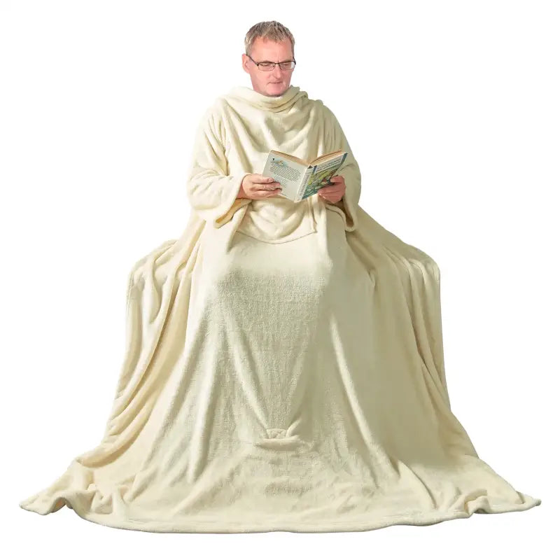 BukkitBow - Flanellen Fleece Deken met Mouwen en Zak - 260 GSM - Verschillende Maten en Kleuren - Lichtgewicht Onesie - Wasbaar