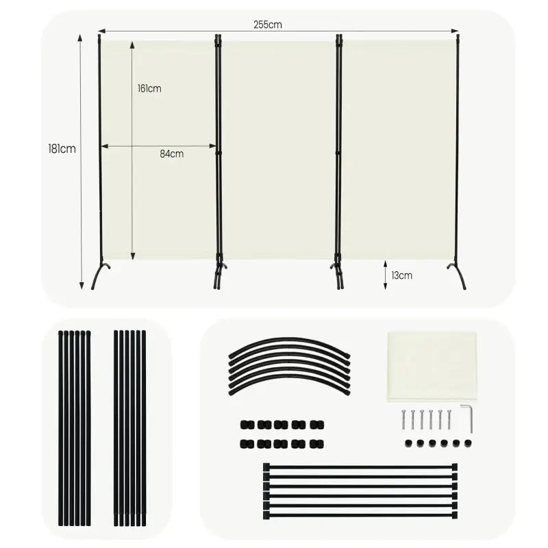 BukkitBow - Flexibe Kamerscherm - Polyester 160 g/m² - Stalen Frame - Opvouwbaar - Voor Binnen en Buiten