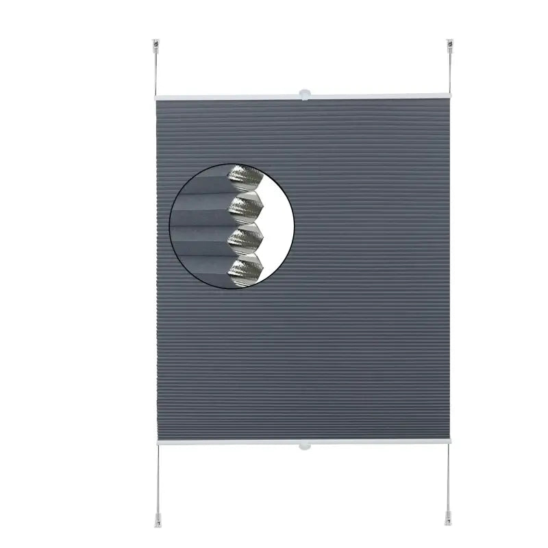 BukkitBow - Geïsoleerde Geplooide Zonnescherm / Plisségordijn - Polyester met Aluminium Profiel - 130 cm Hoog - Inclusief Montagekit