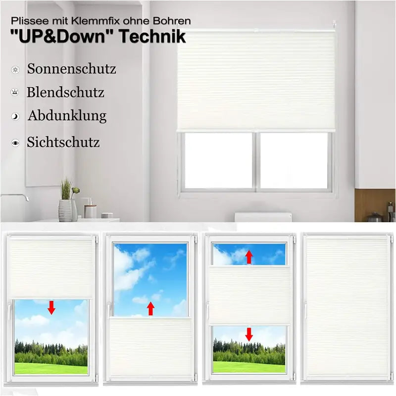 BukkitBow - Geplooid Gordijn / Jaloezië - Aluminium Rail - Wit - Breedte 45-120 cm - Hoogte: 100/130/220 cm - Inclusief Montageset