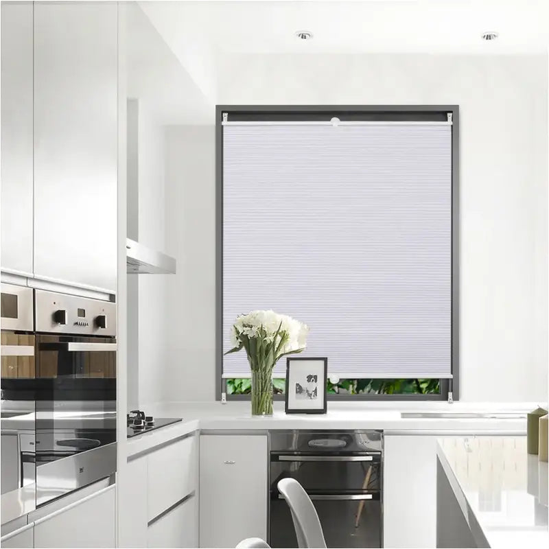 BukkitBow - Geplooide Zonnewering / Rolgordijn - Polyester met Aluminium Profiel - 110-115 cm Breed - 130cm Hoog - Inclusief Montagekit