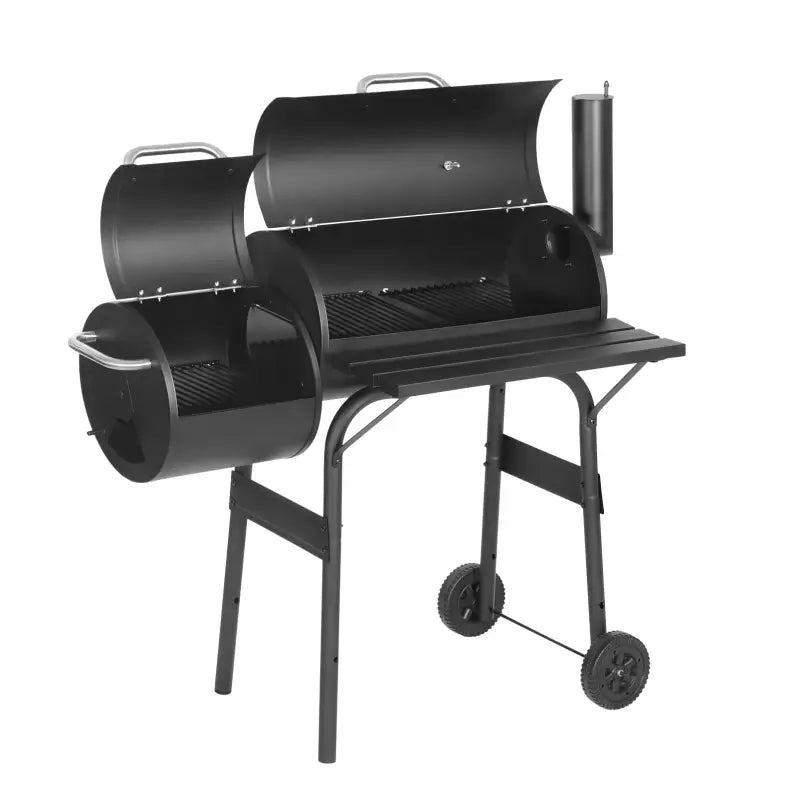 BukkitBow - Houtskoolbarbecue - BBQ van Staal - 3 Grillroosters - 115x53x114 cm - met Uitlaat