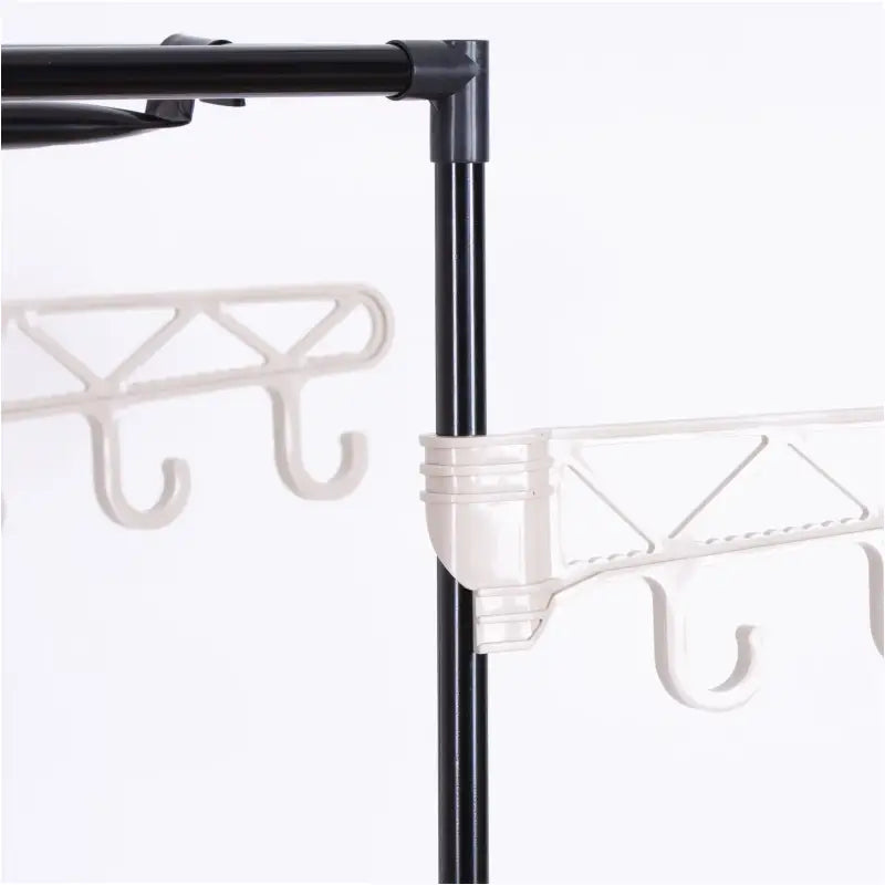 BukkitBow - Kledingrek - Polypropyleen en Roestvrij Staal - Met Planken en Zijarmen - 87x44x158cm - Zwart