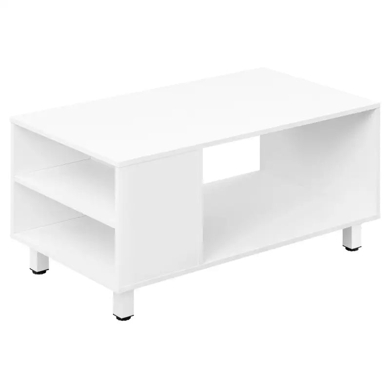 BukkitBow - Koffietafel met Opslagruimte - MDF/Metaal - 90x45x50 cm - Modern en Multifunctioneel - Wit