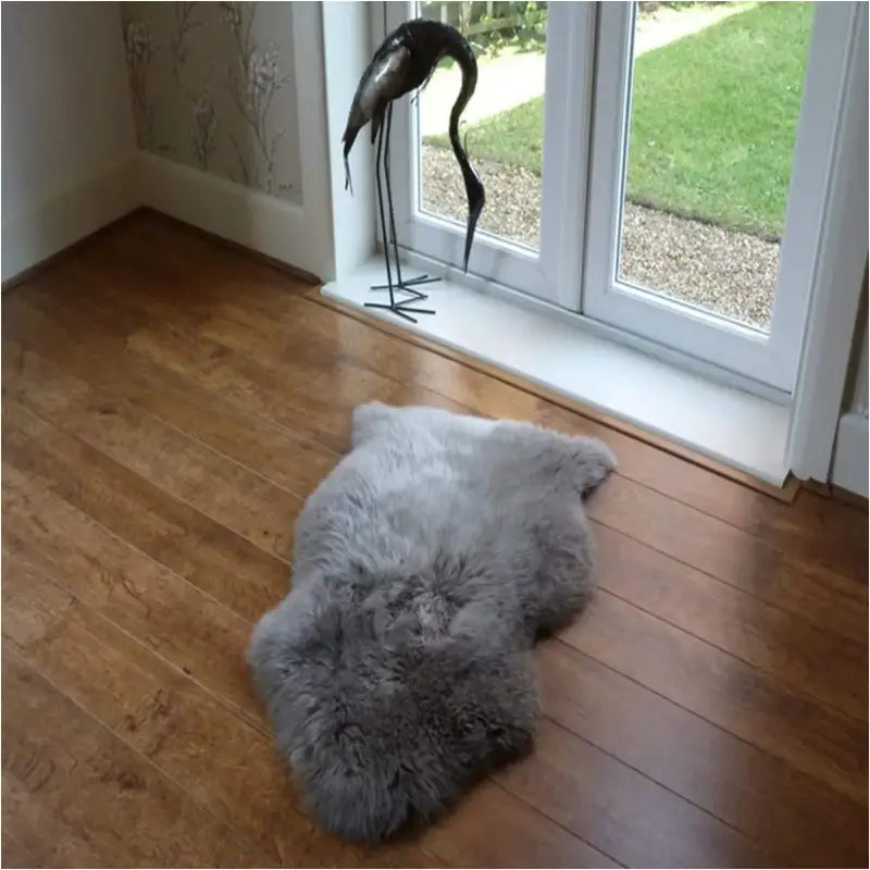 BukkitBow - Lamsvacht / Schapenvacht - 95% Polyester - Verschillende Maten - Licht Grijs - 6cm Dik - Wasbaar