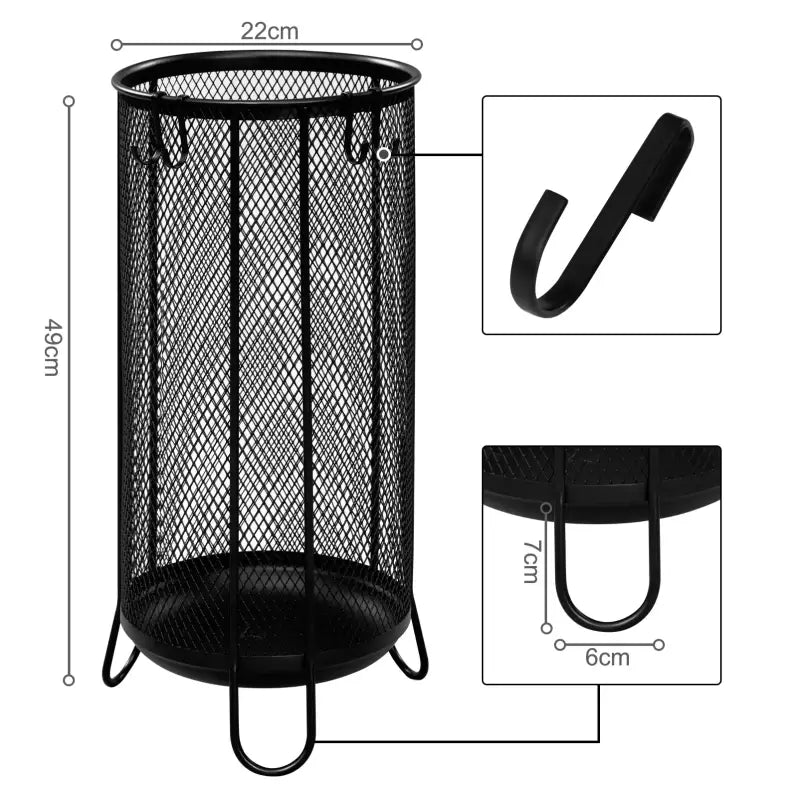 BukkitBow - Luxe Paraplubak - met Water Opvangbak - 4 Ophanghaken - Van Draadrooster