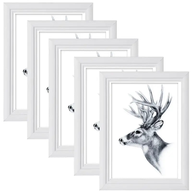 BukkitBow - Massief Houten Fotolijst - Diverse Maten - Modern Ontwerp - 5-Delig Set Fotolijsten