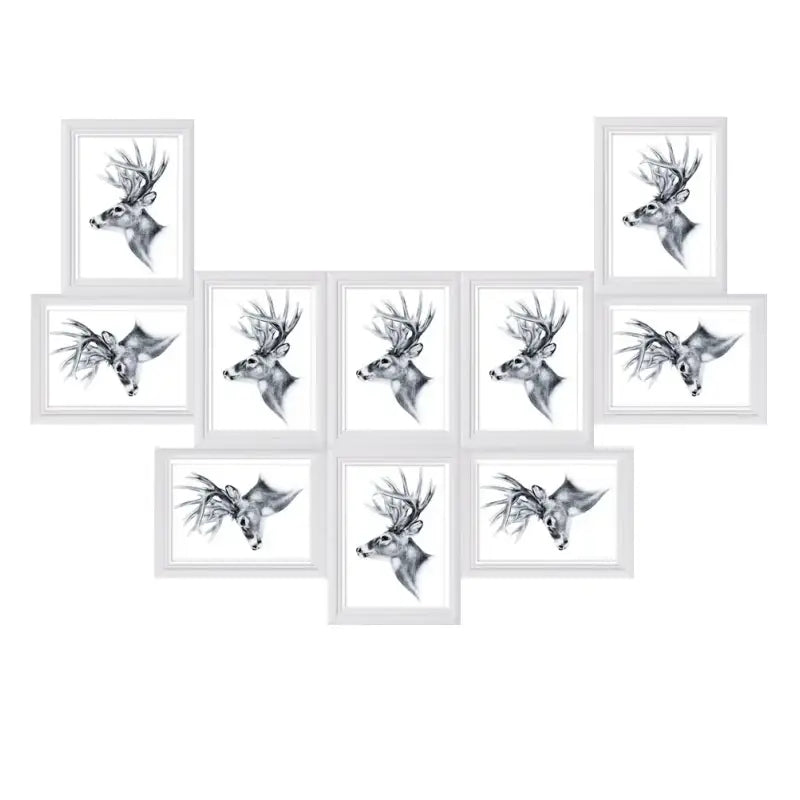 BukkitBow - Massief Houten Fotolijst - Diverse Maten - Modern Ontwerp - 5-Delig Set Fotolijsten