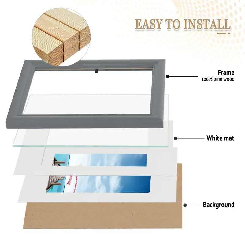 BukkitBow - Massief Houten Fotolijst - met Glasbescherming - Veelzijdige Maten - Modern Design