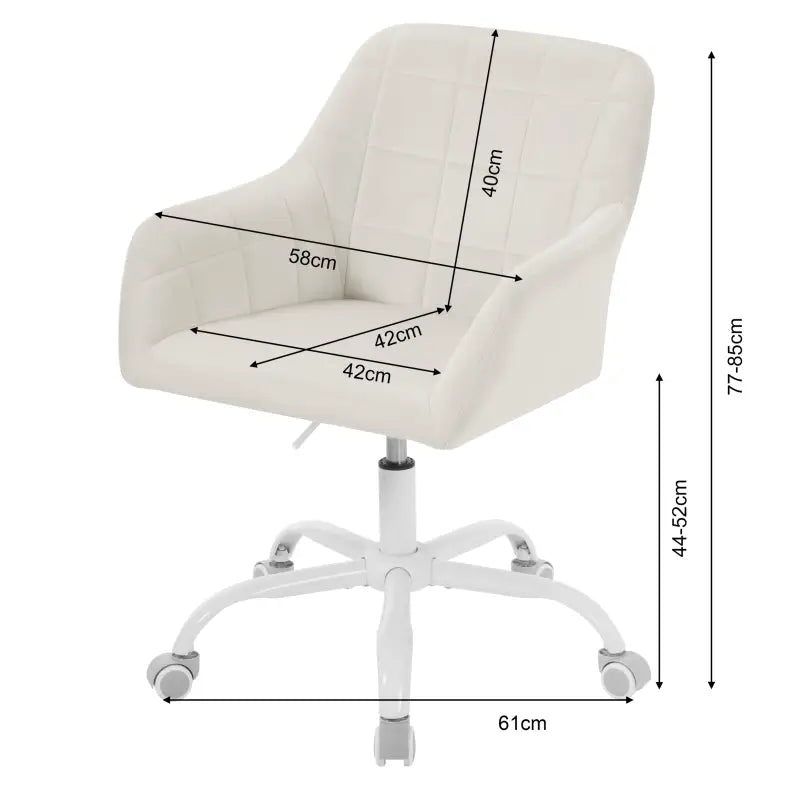 BukkitBow - Moderne Bureaustoel op Wielen - Linnen/Velvet met Metaal/Schuim - Verstelbare Hoogte en 360° Draaibaar