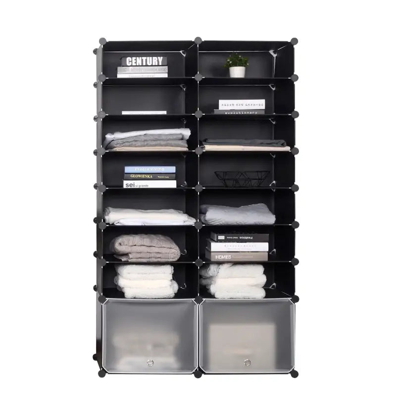 BukkitBow - Multifunctionele Opbergkast / Schoenenkast - Stalen Structuur - met 2 Deuren - 94x35x160cm