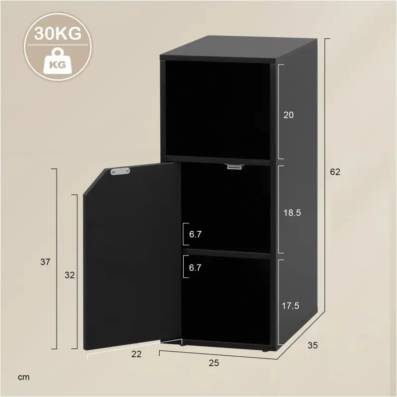 BukkitBow - Nachtkastje met Opbergruimte - Modern Design - 25X35X62CM