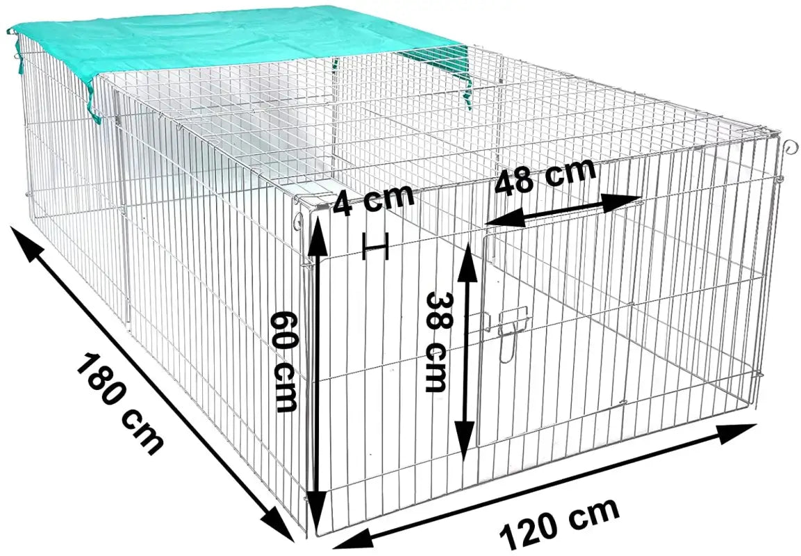 BukkitBow - Opvouwbare Metalen Dierenkooi - Met 3 Deuren - 180x120x60cm Of 216x116x65cm