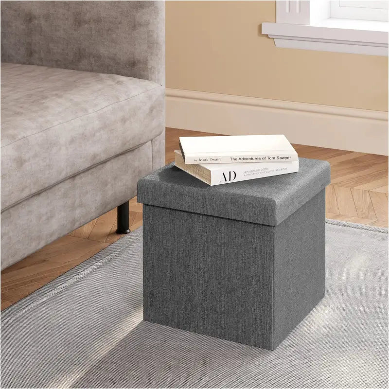 BukkitBow - Opvouwbare Opbergkruk met Gewatteerde Zitting - Linnen/MDF/Schuim - 20L of 37L Capaciteit