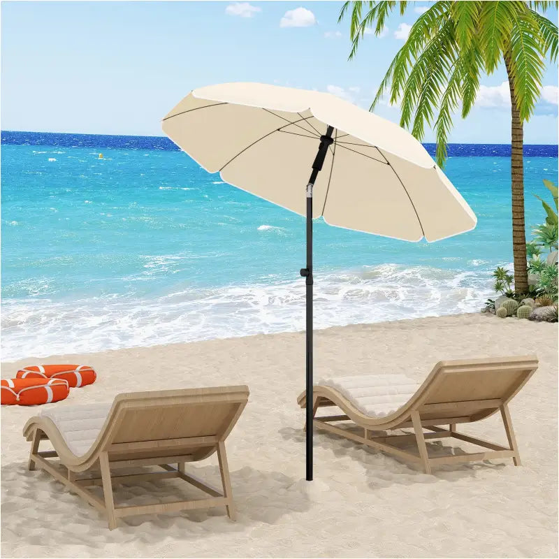 BukkitBow - Parasol - UV-Bestendig - Strandparasol - Hoogte Verstelbaar - 45° Buigbaar - Rond