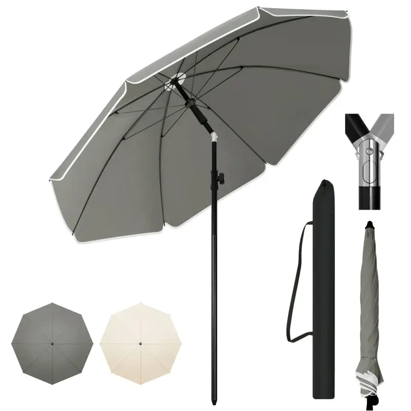 BukkitBow - Parasol - UV-Bestendig - Strandparasol - Hoogte Verstelbaar - 45° Buigbaar - Rond