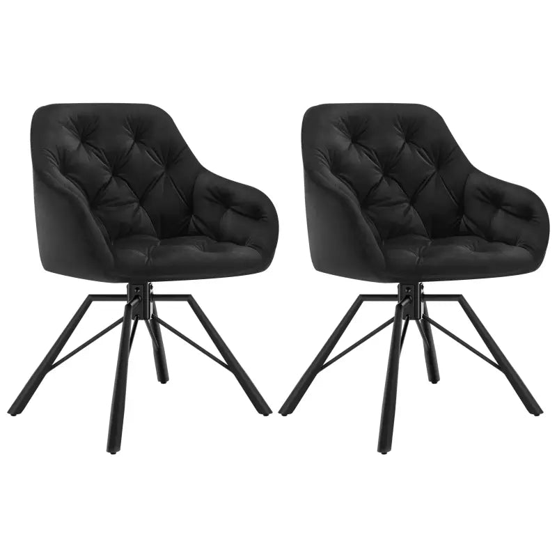 BukkitBow - Set van 2 Draaibare Eetkamerstoelen - Kunstleer/Fluweel en Metaal - Ergonomisch - 150 kg Draagvermogen