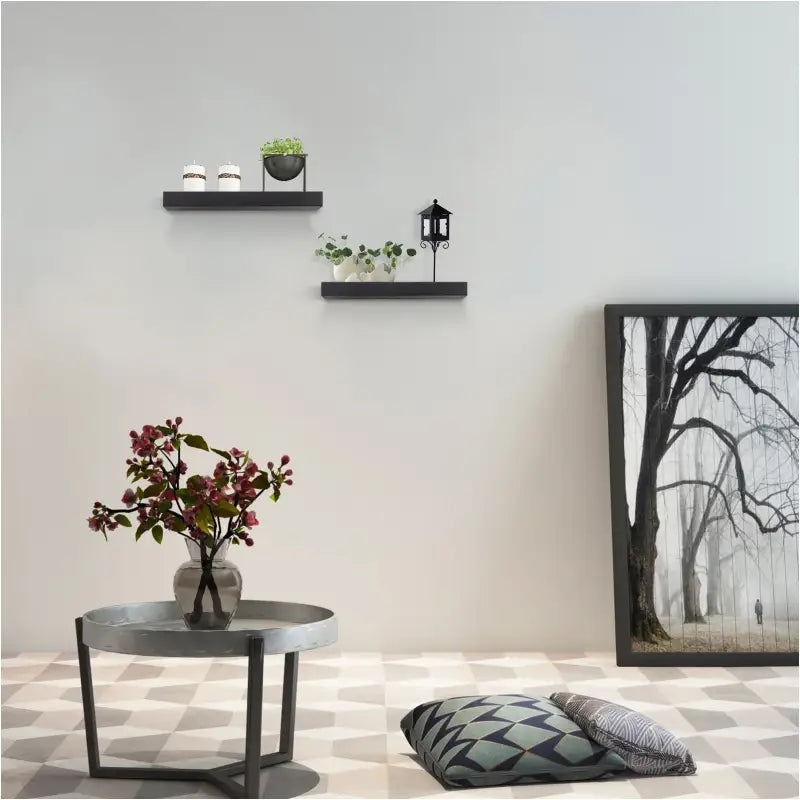 BukkitBow - Set van 2 Wandplanken - MDF - Zwevend Design - Diverse Maten - Maximale Belasting 5kg