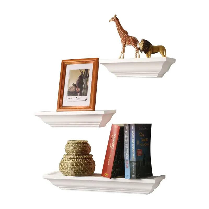 BukkitBow - Set van 3 Drijvende/Zwevende Planken - Hoge Kwaliteit Gelakt Hout - Barok Ontwerp - Verschillende Volwassenen