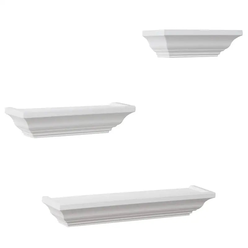 BukkitBow - Set van 3 Drijvende/Zwevende Planken - Hoge Kwaliteit Gelakt Hout - Barok Ontwerp - Verschillende Volwassenen