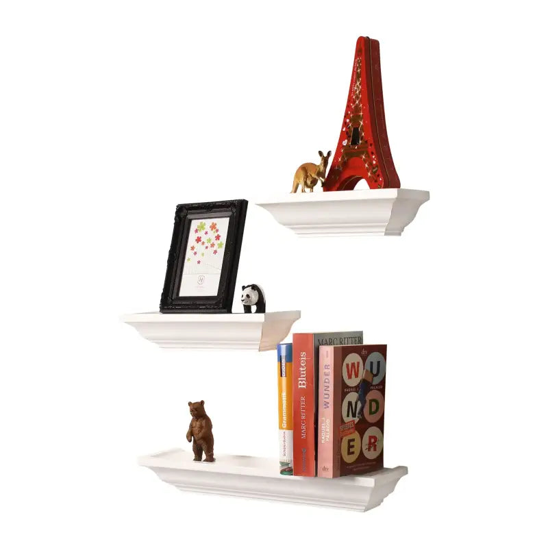 BukkitBow - Set van 3 Drijvende/Zwevende Planken - Hoge Kwaliteit Gelakt Hout - Barok Ontwerp - Verschillende Volwassenen