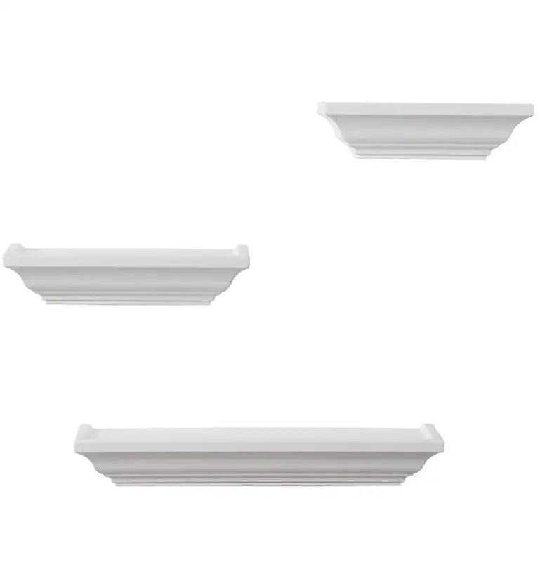 BukkitBow - Set van 3 Drijvende/Zwevende Planken - Hoge Kwaliteit Gelakt Hout - Barok Ontwerp - Verschillende Volwassenen