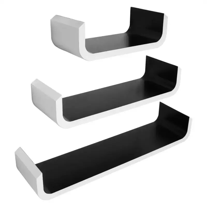 BukkitBow - Set van 3 Langwerpige Wandplanken - Hogewaardige MDF - Afmeting: 60/45/30CM - Diverse Kleuren