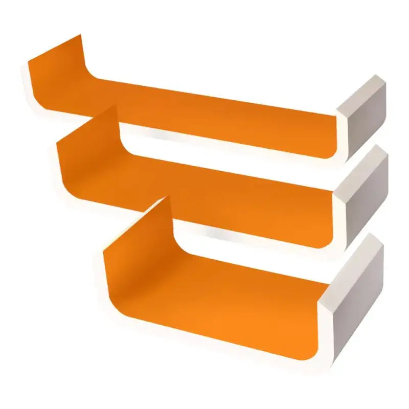 BukkitBow - Set van 3 Langwerpige Wandplanken - Hogewaardige MDF - Afmeting: 60/45/30CM - Diverse Kleuren