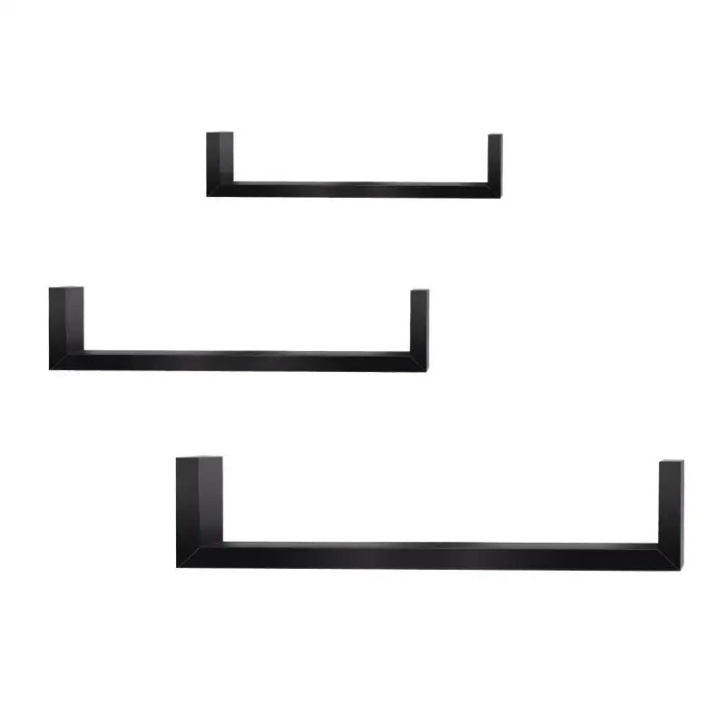 BukkitBow - Set van 3 Wandplanken - Hout - Verschillende Afmetingen: 26x9.7x6cm, 34x9.7x7.5cm, 42x9.7x9cm