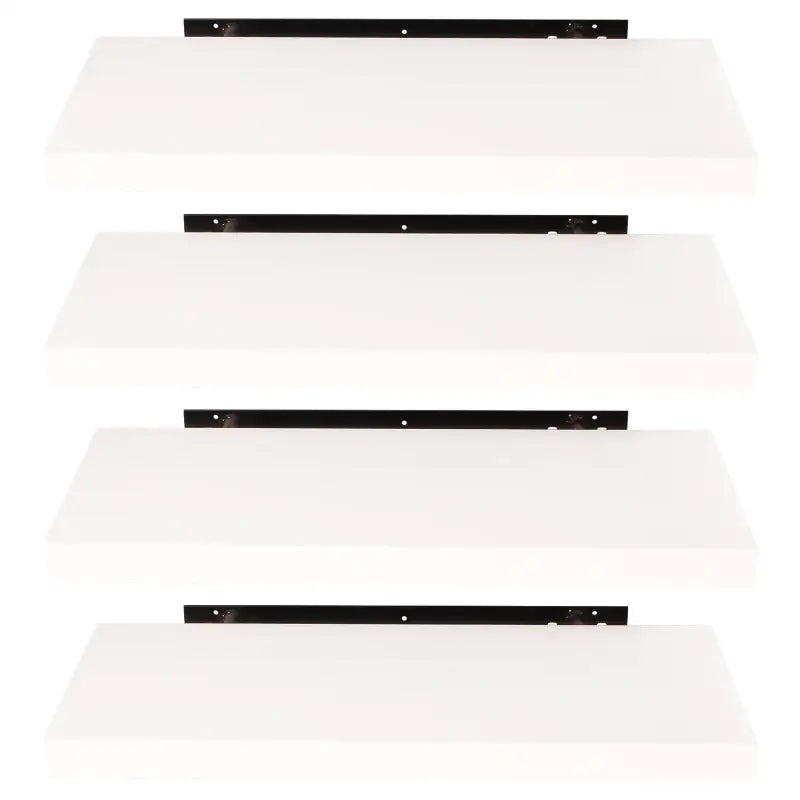 BukkitBow - Set van 3 Wandplanken - MDF Wit Hout - Mat Afgewerkt - Diverse Maten - Maximaal 10kg per Plank