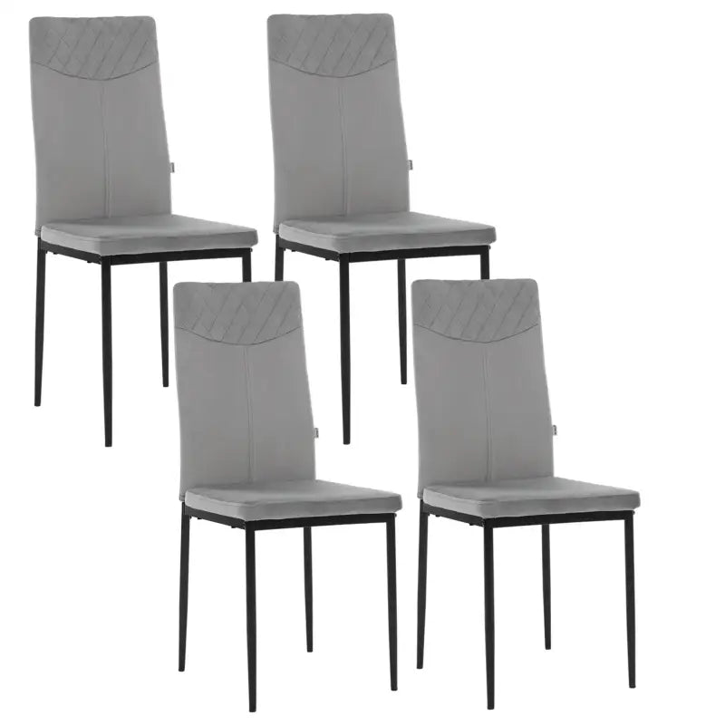 BukkitBow – Set van 4 Eetkamerstoelen – Kunstleer of Fluweel en Metalen Poten – 40x98x52 cm – Ergonomisch en Duurzaam