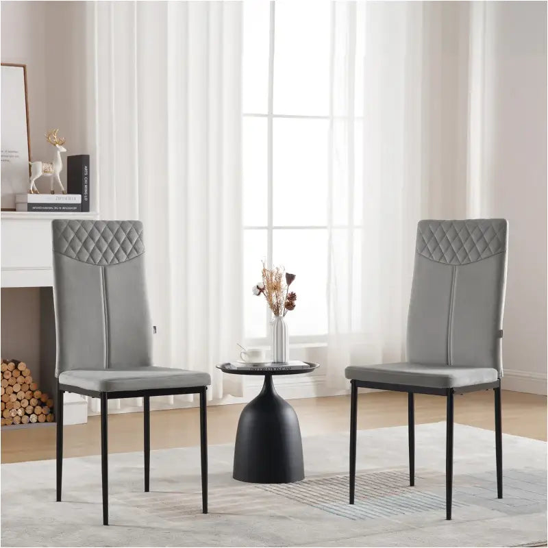 BukkitBow – Set van 4 Eetkamerstoelen – Kunstleer of Fluweel en Metalen Poten – 40x98x52 cm – Ergonomisch en Duurzaam